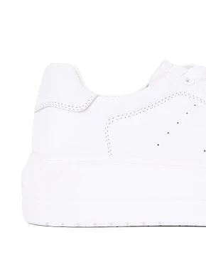 Жіночі кеди шкіряні білі - фото 4 - Miraton