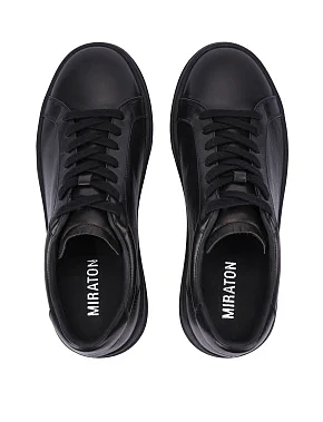 Жіночі кеди шкіряні чорні - фото 1 - Miraton