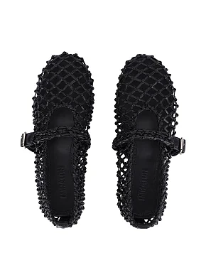 Женские балетки из искусственной кожи черные - фото 1 - Miraton