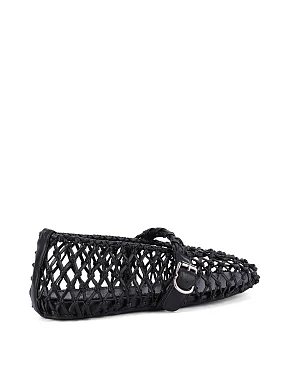 Женские балетки из искусственной кожи черные - фото 3 - Miraton