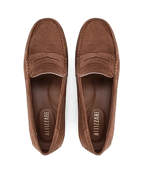 Женские мокасины велюровые бежевые - фото 1 - Miraton