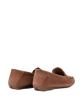 Женские мокасины велюровые бежевые - фото 3 - Miraton