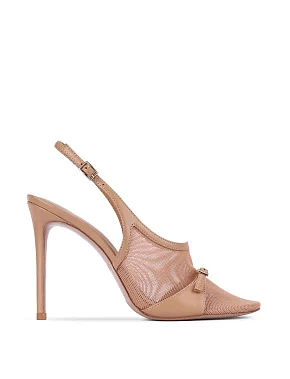 Женские босоножки кожаные бежевые - фото  - Miraton