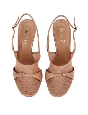 Женские босоножки кожаные бежевые - фото 1 - Miraton