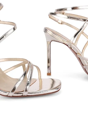 Женские босоножки кожаные золотого цвета - фото 1 - Miraton