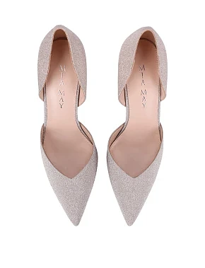 Женские туфли с глиттером золотого цвета - фото 1 - Miraton