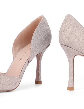 Женские туфли с глиттером золотого цвета - фото 4 - Miraton