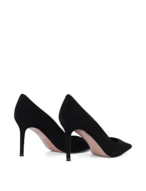 Женские туфли велюровые черные - фото 3 - Miraton