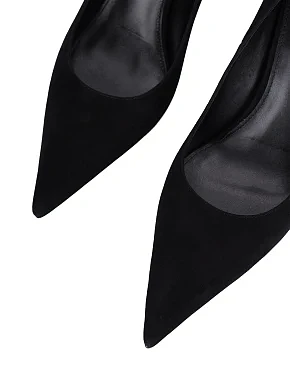 Женские туфли велюровые черные - фото 4 - Miraton