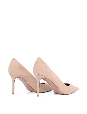 Женские туфли велюровые бежевые - фото 3 - Miraton