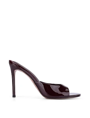 Жіночі лакові сабо бордові - фото  - Miraton