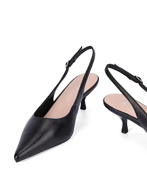 Жіночі шкіряні туфлі чорні - фото 4 - Miraton