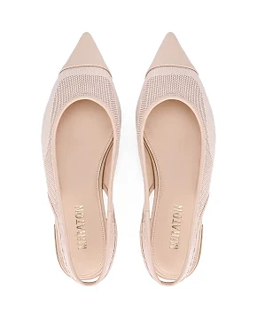 Жіночі балетки зі шкіри бежеві - фото 1 - Miraton