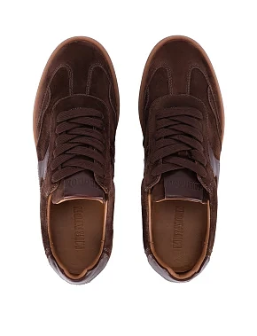 Женские кеды велюровые коричневые - фото 1 - Miraton