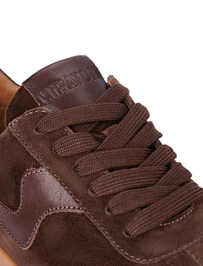 Женские кеды велюровые коричневые - фото 4 - Miraton