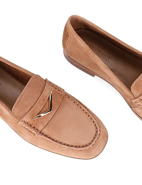 Женские слиперы велюровые бежевые - фото 4 - Miraton