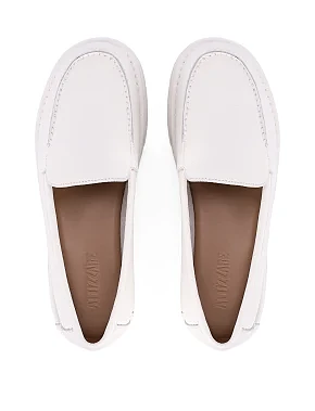 Женские слиперы кожаные белые - фото 1 - Miraton