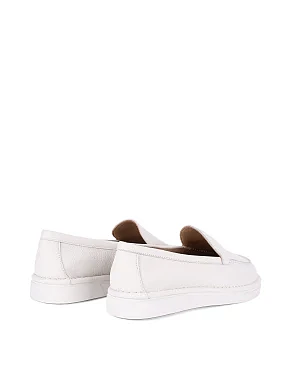 Женские слиперы кожаные белые - фото 3 - Miraton