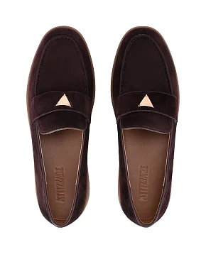 Женские слиперы велюровые коричневые - фото 1 - Miraton