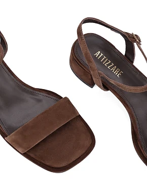 Женские босоножки велюровые коричневые - фото 4 - Miraton