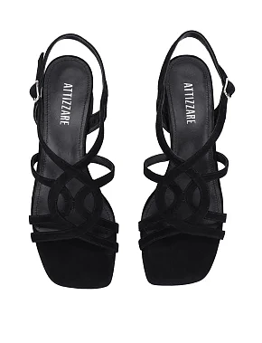 Жіночі босоніжки велюрові чорні - фото 1 - Miraton