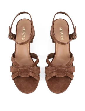 Женские босоножки велюровые коричневые - фото 1 - Miraton