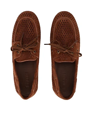 Женские мокасины велюровые коричневые - фото 1 - Miraton