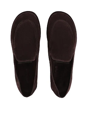 Женские слиперы велюровые коричневые - фото 1 - Miraton