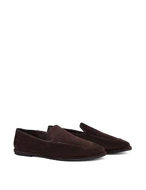 Женские слиперы велюровые коричневые - фото 2 - Miraton