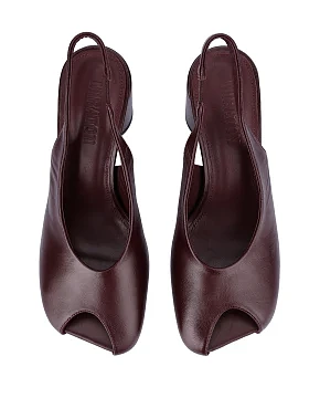 Жіночі туфлі з масляної шкіри бордові - фото 1 - Miraton