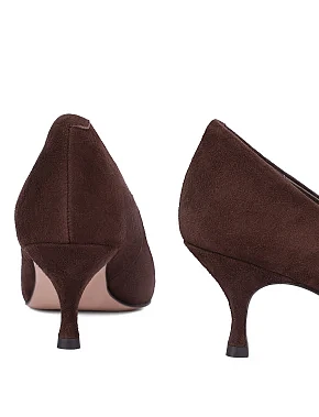 Жіночі туфлі велюрові коричневі - фото 4 - Miraton
