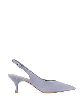 Жіночі туфлі велюрові блакитні - фото  - Miraton