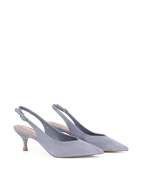 Жіночі туфлі велюрові блакитні - фото 2 - Miraton