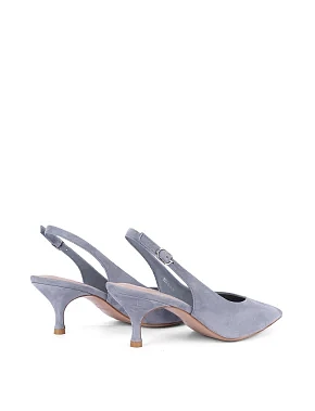 Жіночі туфлі велюрові блакитні - фото 3 - Miraton