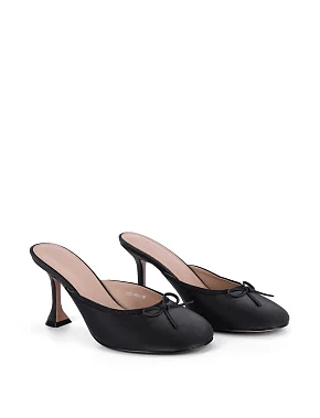 Жіночі сабо сатинові чорні - фото 2 - Miraton