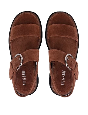 Жіночі сандалі велюрові коричневі - фото 1 - Miraton