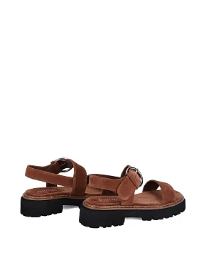 Жіночі сандалі велюрові коричневі - фото 3 - Miraton