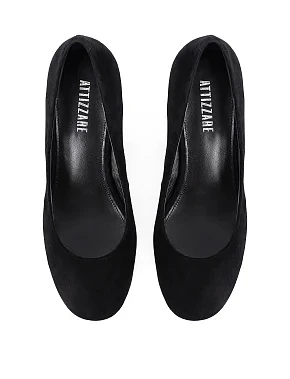 Женские туфли велюровые черные - фото 1 - Miraton