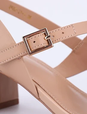 Жіночі босоніжки шкіряні бежеві - фото 4 - Miraton