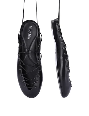 Жіночі балетки шкіряні чорні - фото 1 - Miraton