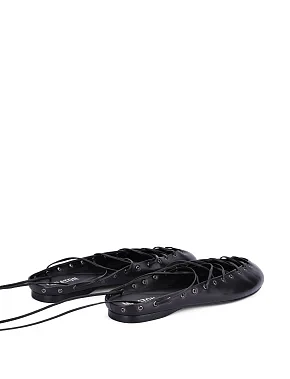 Жіночі балетки шкіряні чорні - фото 3 - Miraton