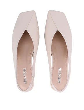 Жіночі балетки шкіряні рисового кольору - фото 1 - Miraton