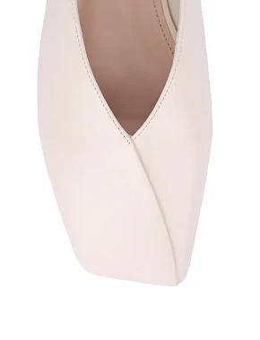 Жіночі балетки шкіряні рисового кольору - фото 4 - Miraton