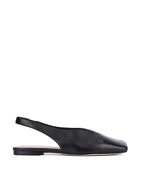 Жіночі балетки шкіряні чорні - фото  - Miraton