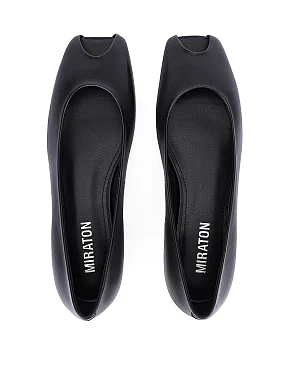 Женские балетки кожаные черные - фото 1 - Miraton