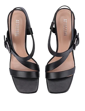 Жіночі босоніжки шкіряні чорні - фото 1 - Miraton