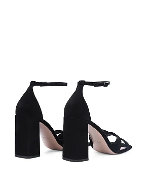 Жіночі босоніжки велюрові чорні - фото 3 - Miraton