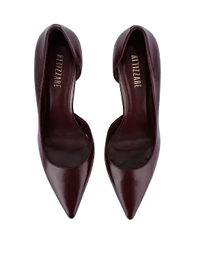 Жіночі туфлі з масляної шкіри бордові - фото 1 - Miraton