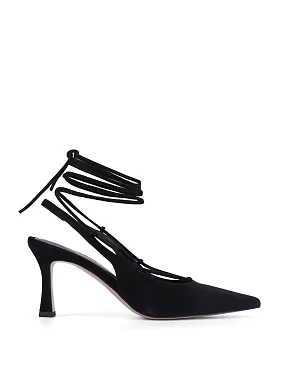 Женские туфли велюровые черные - фото  - Miraton