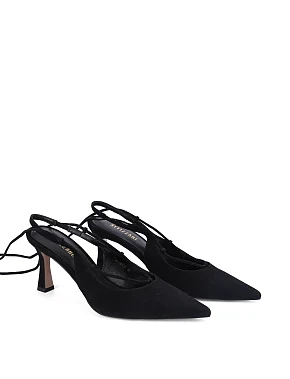 Женские туфли велюровые черные - фото 2 - Miraton